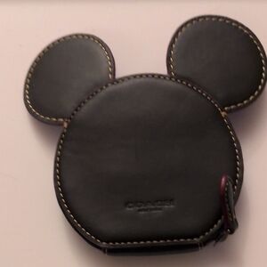Coach Black Mickey Mouse Ear Pouch